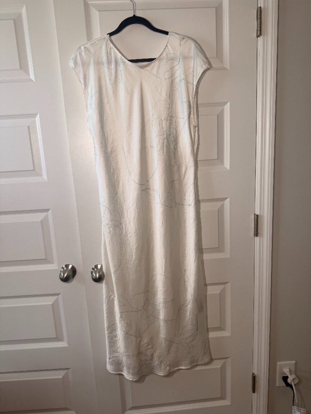 Calvin Klein Crushed Satin Midi Sheath Dress | NWT | Women’s Large